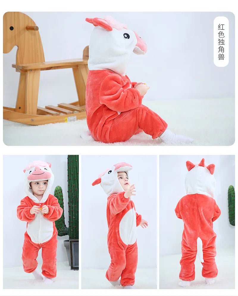 Baby Animal Romper Jumpsuit | Toddler Cartoon One-Piece Pajamas | Soft Infant Romper Sleepwear | Cute & Comfortable Kids Clothing