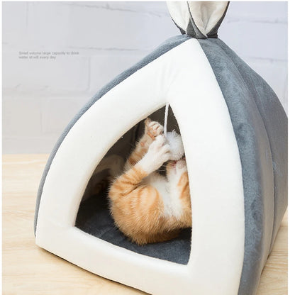 Cozy Pet Cat House Bed - Warm Collapsible Cave for Cats & Small Dogs | Indoor Kitten Sleeping Mat
