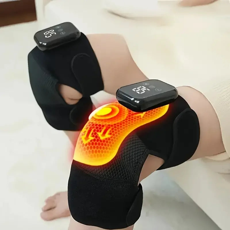 "Infrared heated knee massager with thermal vibration therapy for arthritis and joint pain relief"