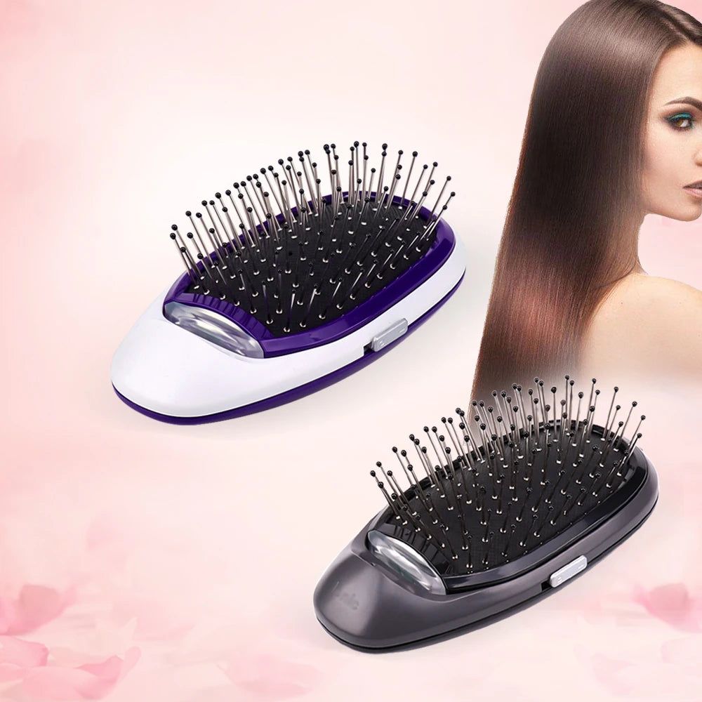 Zarusky™ Silk-Flow Ionic Hairbrush – Portable Anti-Frizz Negative Ion Styling Tool