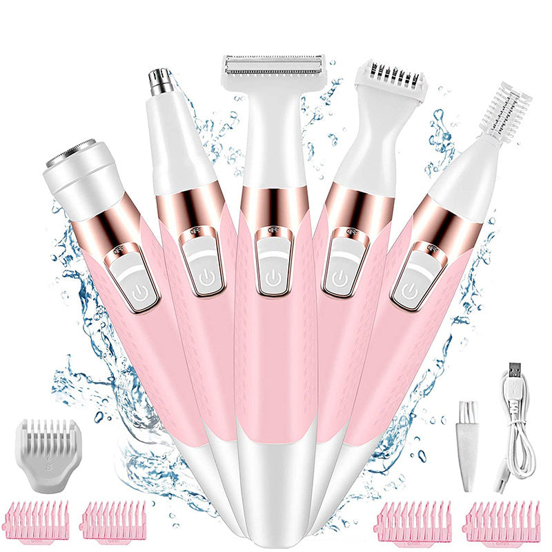 Zarusky™ 5-in-1 Electric Lady Shaver – Eyebrow, Armpit & Leg Hair Trimmer & Hair Remover