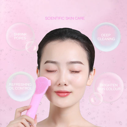 Ultrasonic Silicone Facial Cleansing Brush - Electric Deep Pore Cleanser