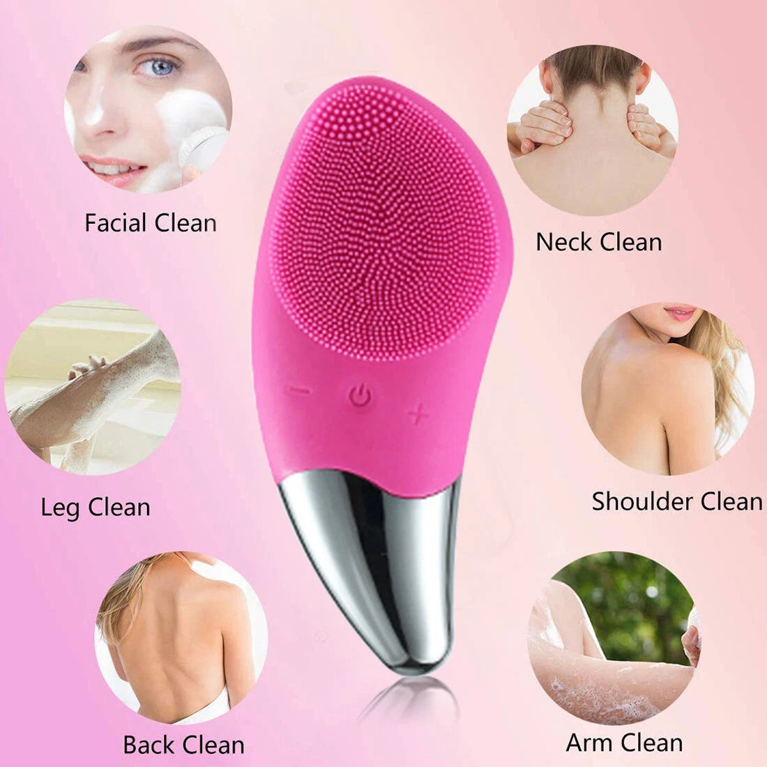 Zarusky Mini Electric Facial Cleansing Brush - Sonic Silicone Face Massager for Deep Pore Cleaning