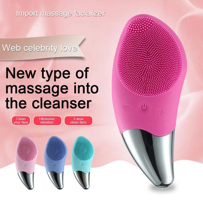 Zarusky Mini Electric Facial Cleansing Brush - Sonic Silicone Face Massager for Deep Pore Cleaning