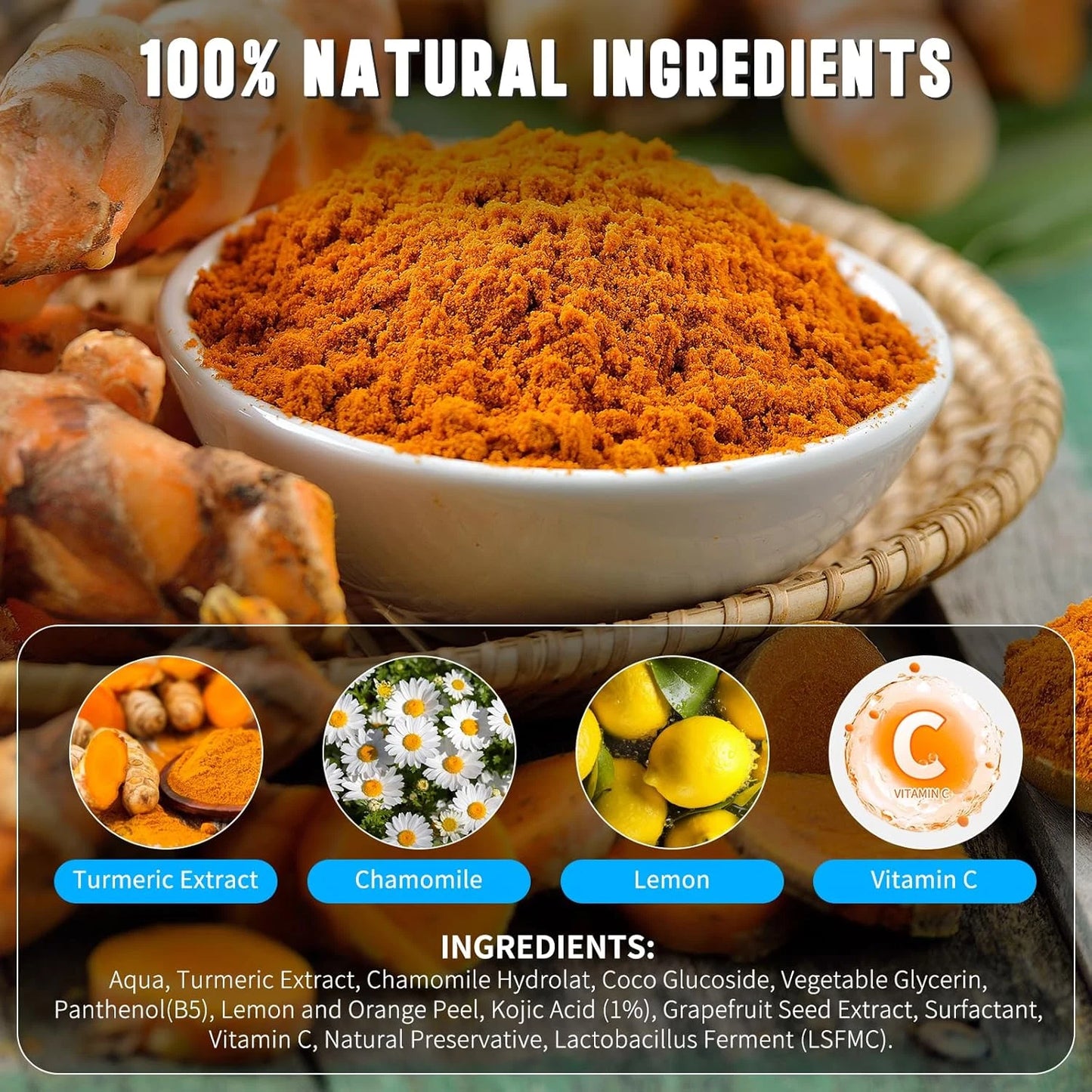 Kojic Acid Turmeric Mousse Cleanser - Brightening Hydrating Foam Face Wash